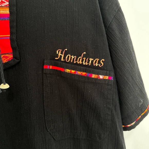 Black Embroidered Men's Shirt - Picture 2 of 4